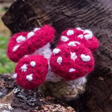 Crocheted Mushroom Cluster